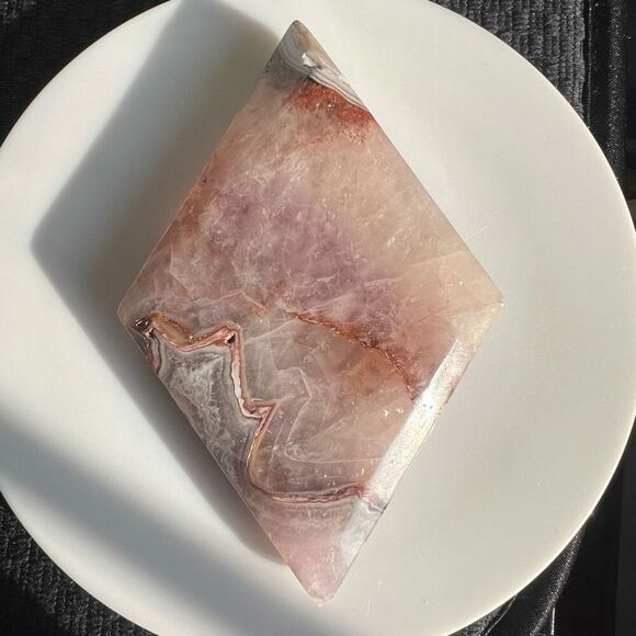 Amethyst and Crazy Lace Agate Mix Diamond with Zodiac Stand (#2) - Picture 4 of 12